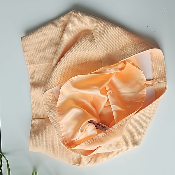 Mango cotton double lined suit skirt in tangerine - Size Small - Picture 2 of 9